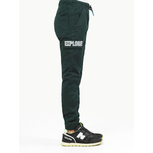 Edenrobe Cargo Pants Boy's 6Y Green  Jogger Pull On Drawstring See Pics - Picture 3 of 9